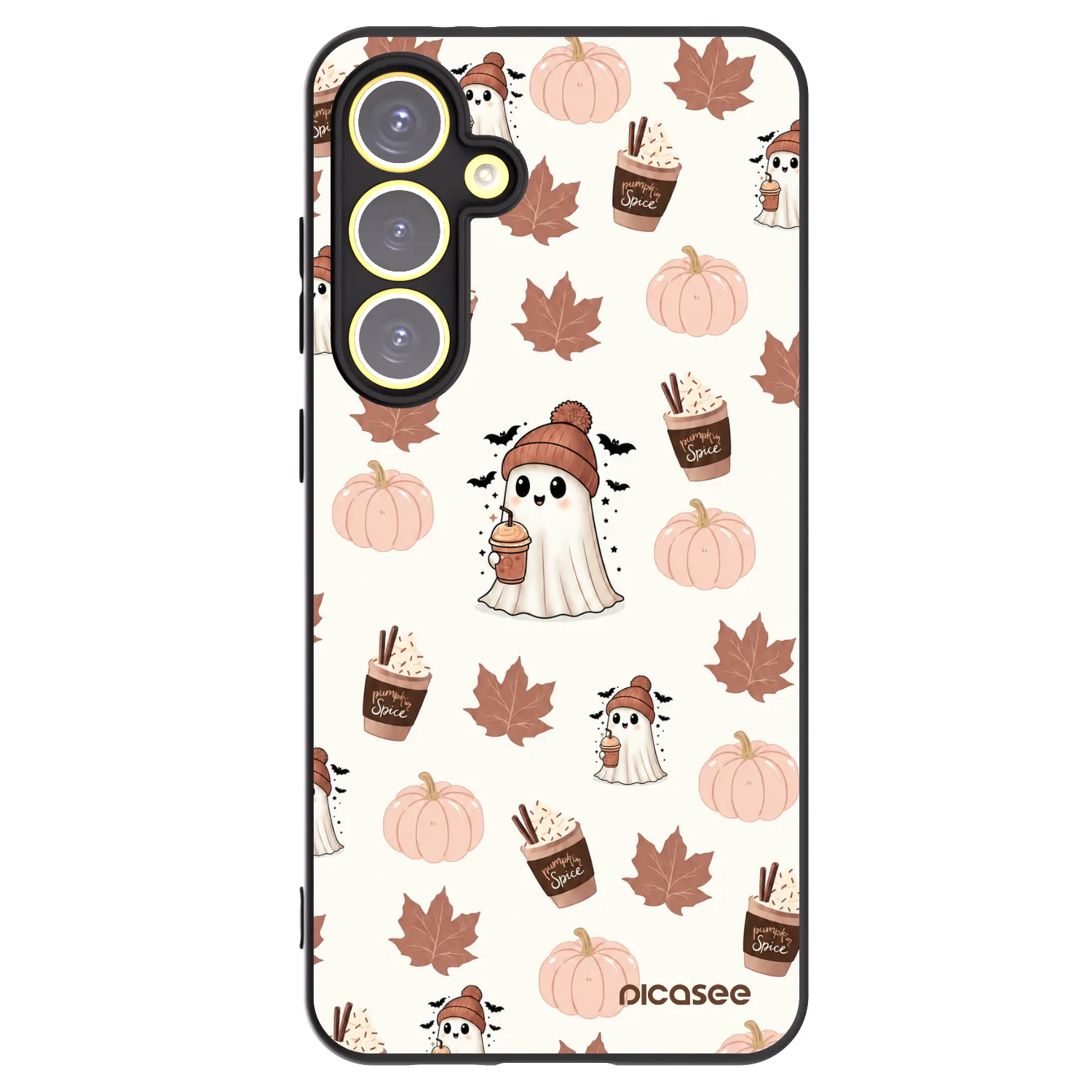 Picasee crna silikonska maskica za Samsung Galaxy S24 FE S721B - Pumpkin spice