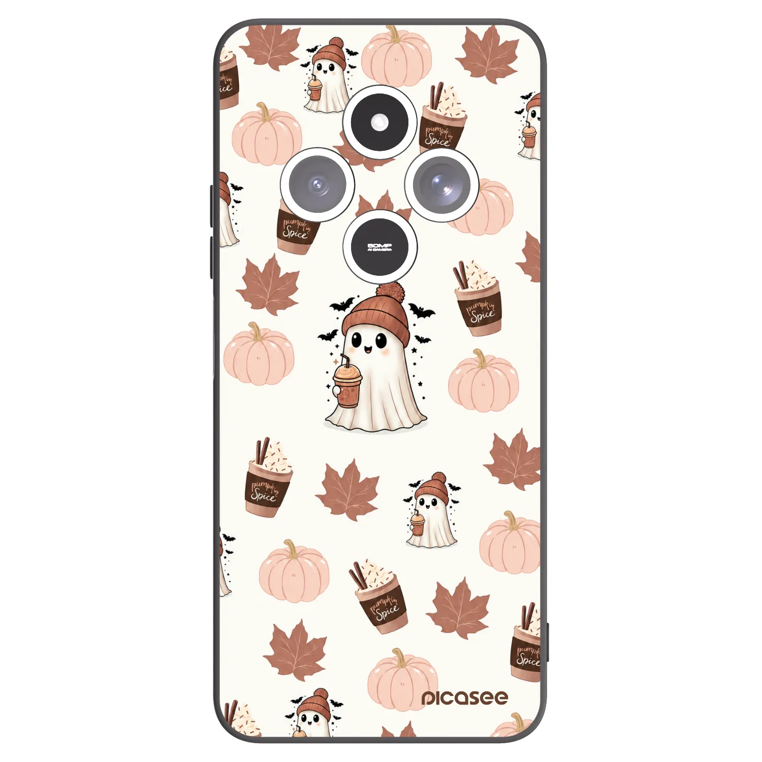 Picasee crna silikonska maskica za Xiaomi Redmi 14C - Pumpkin spice