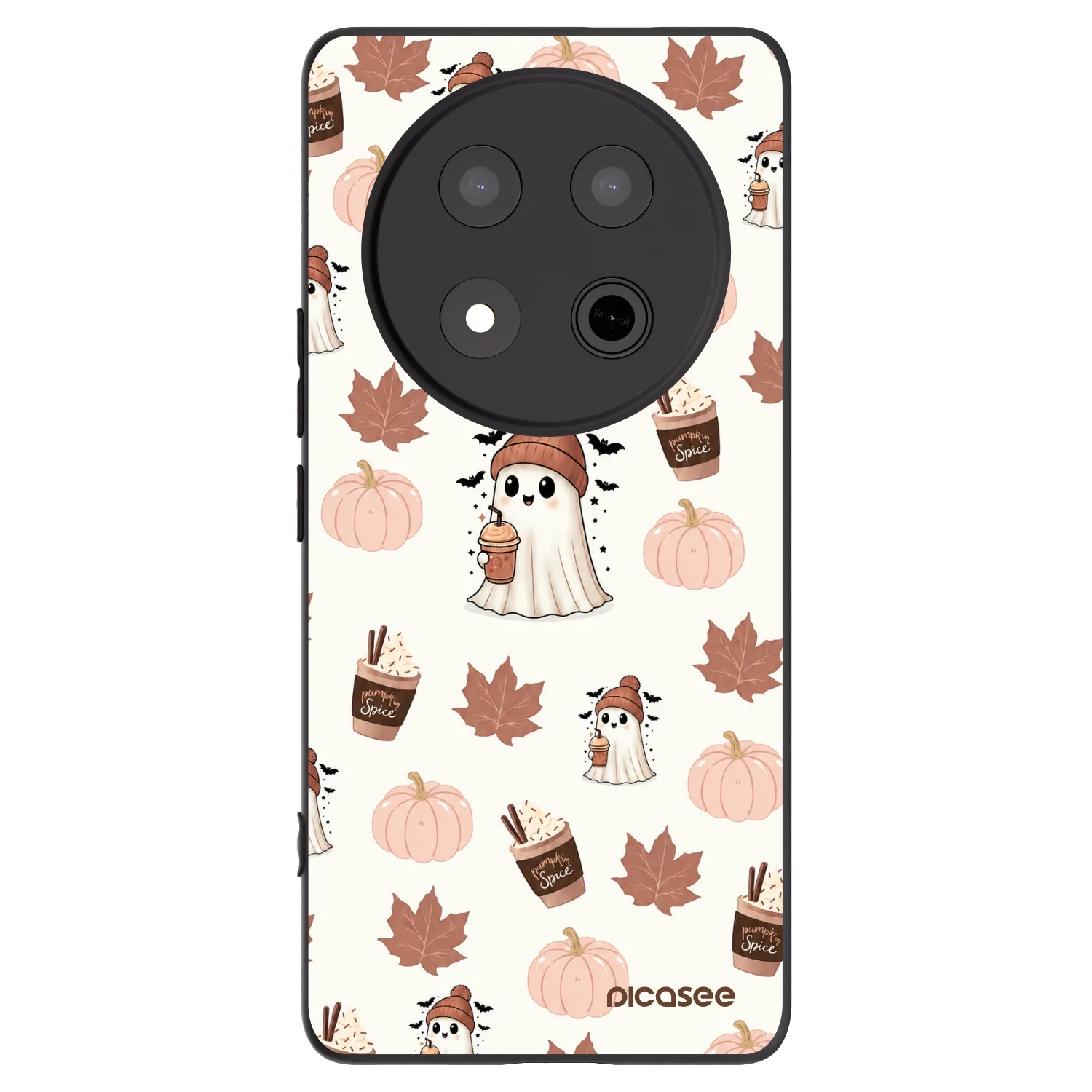 Picasee crna silikonska maskica za Honor Magic7 Lite 5G - Pumpkin spice