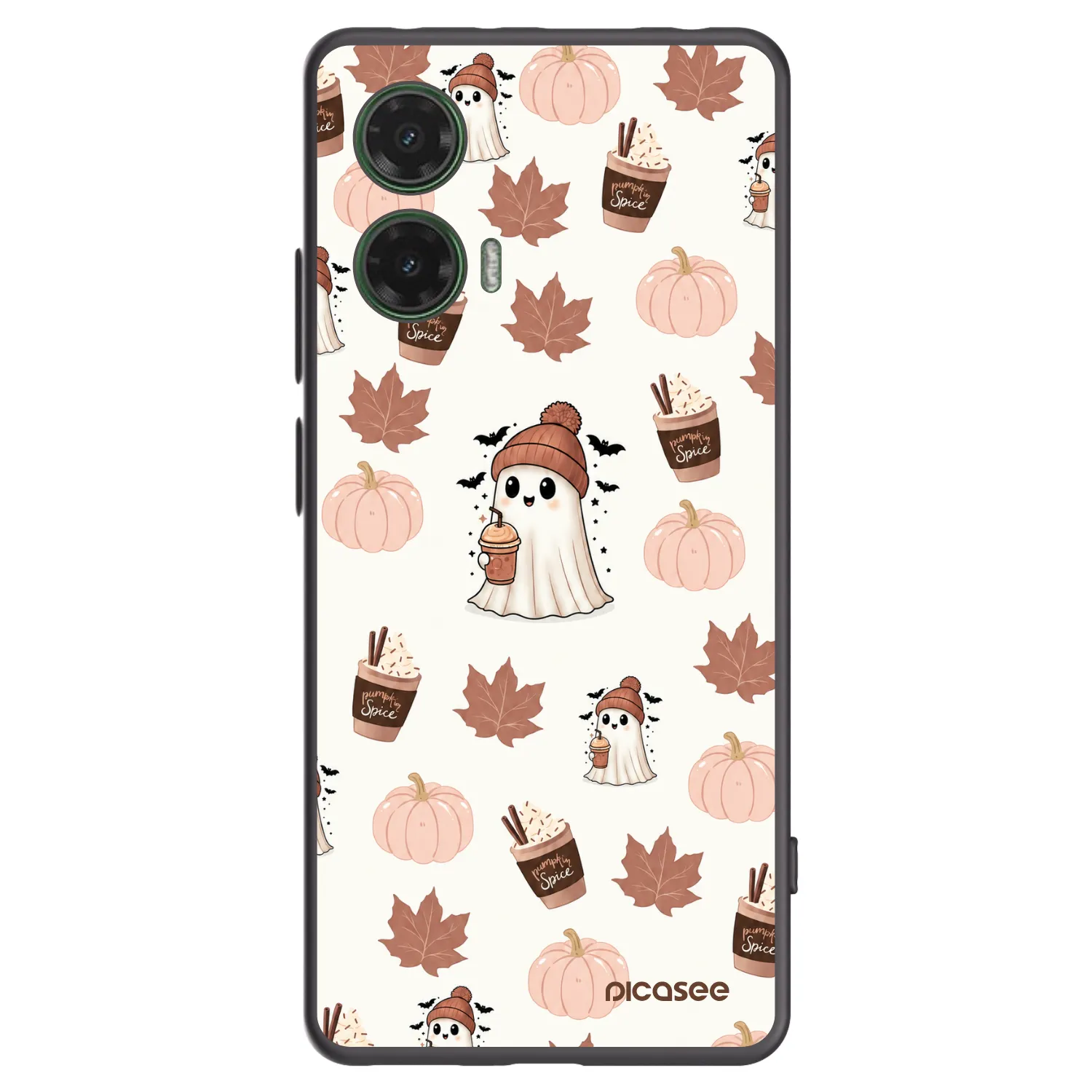 Picasee crna silikonska maskica za Motorola Moto G35 5G - Pumpkin spice