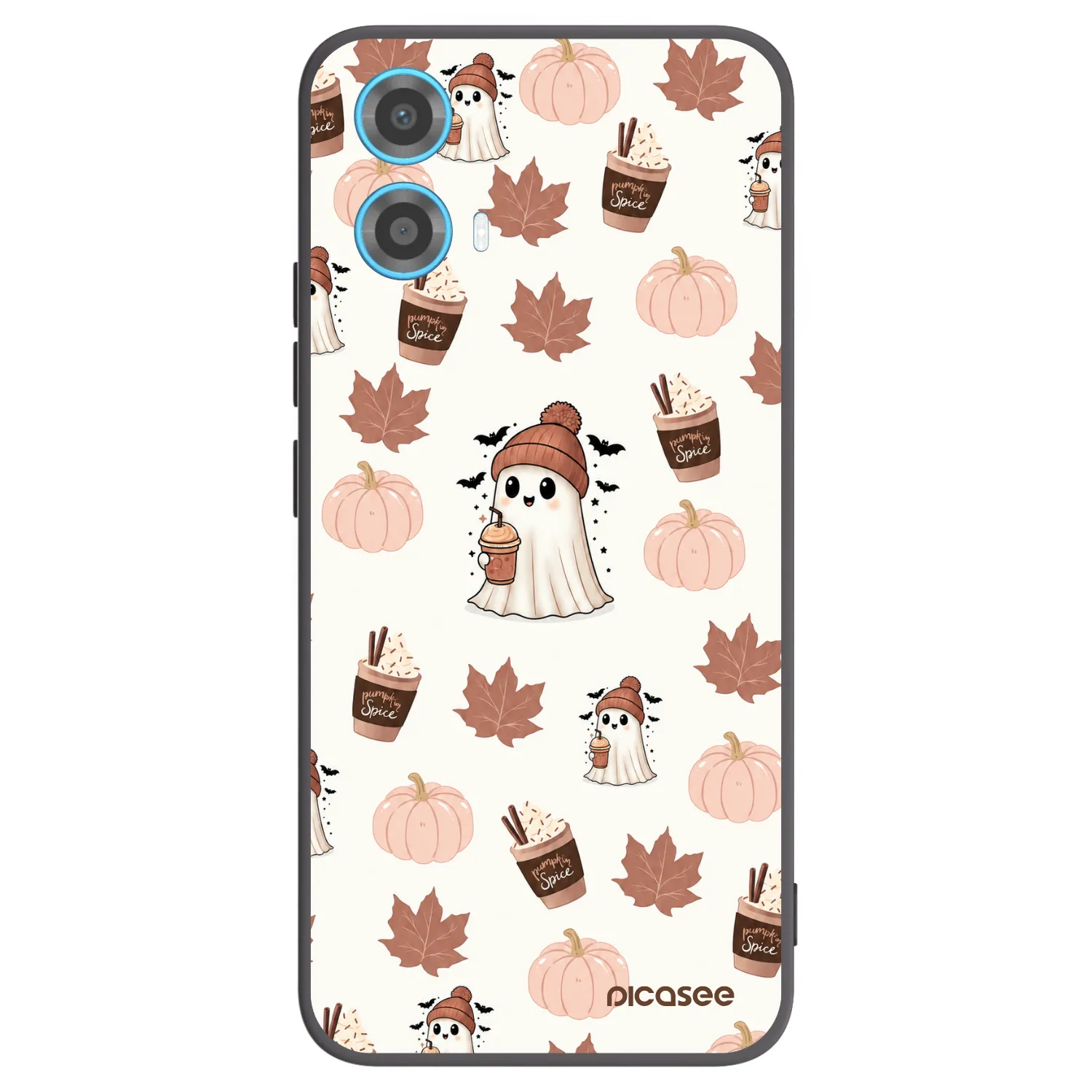Picasee crna silikonska maskica za Motorola Moto G34 5G - Pumpkin spice