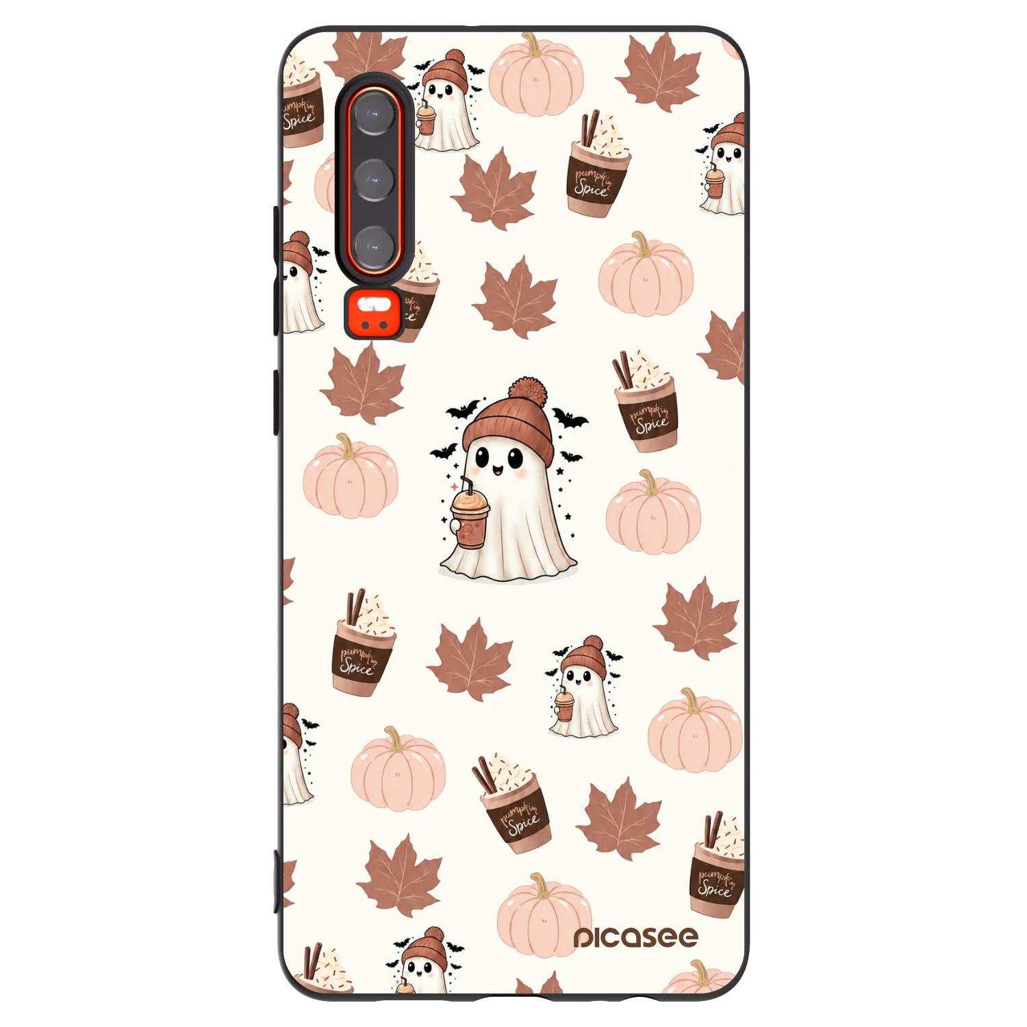 Picasee crna silikonska maskica za Huawei P30 - Pumpkin spice