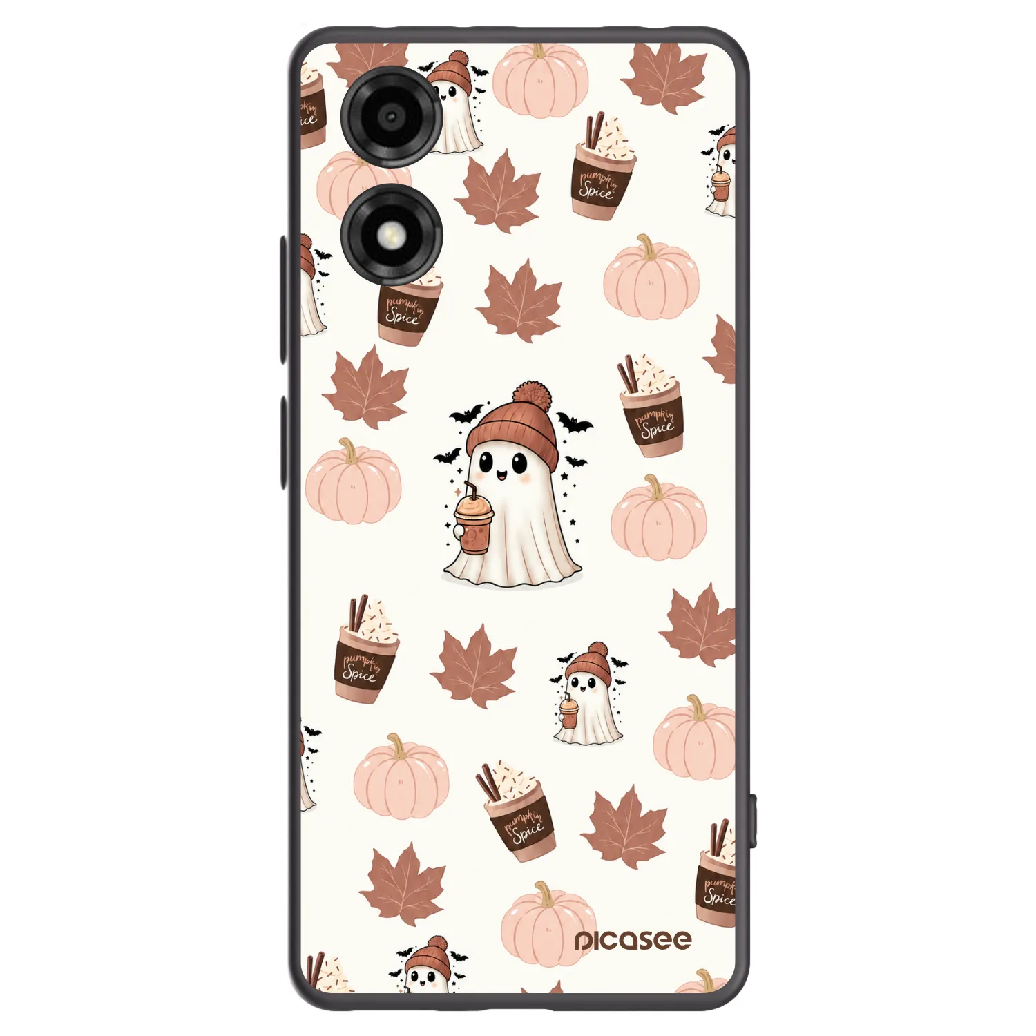 Picasee crna silikonska maskica za Motorola Moto E14 - Pumpkin spice