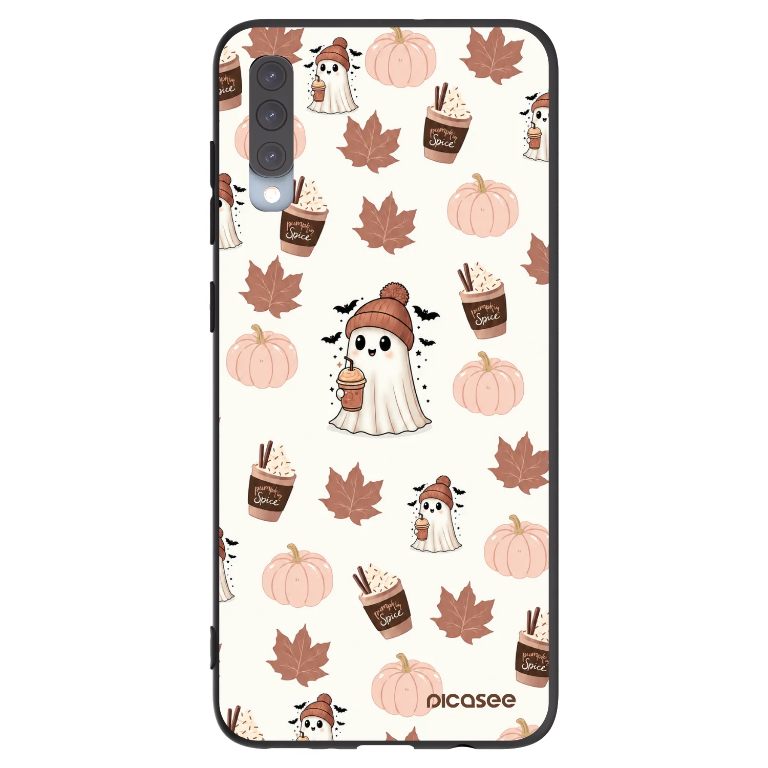Picasee crna silikonska maskica za Samsung Galaxy A70 A705F - Pumpkin spice