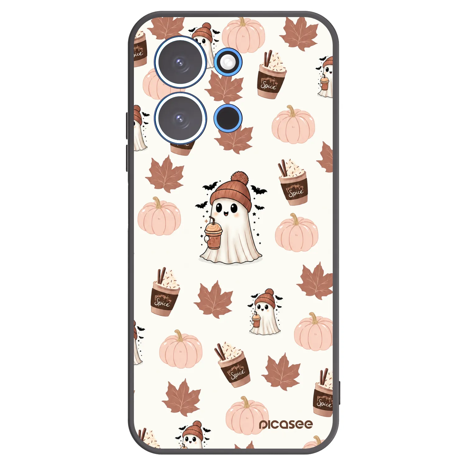 Picasee crna silikonska maskica za Xiaomi Redmi 15C 4G - Pumpkin spice