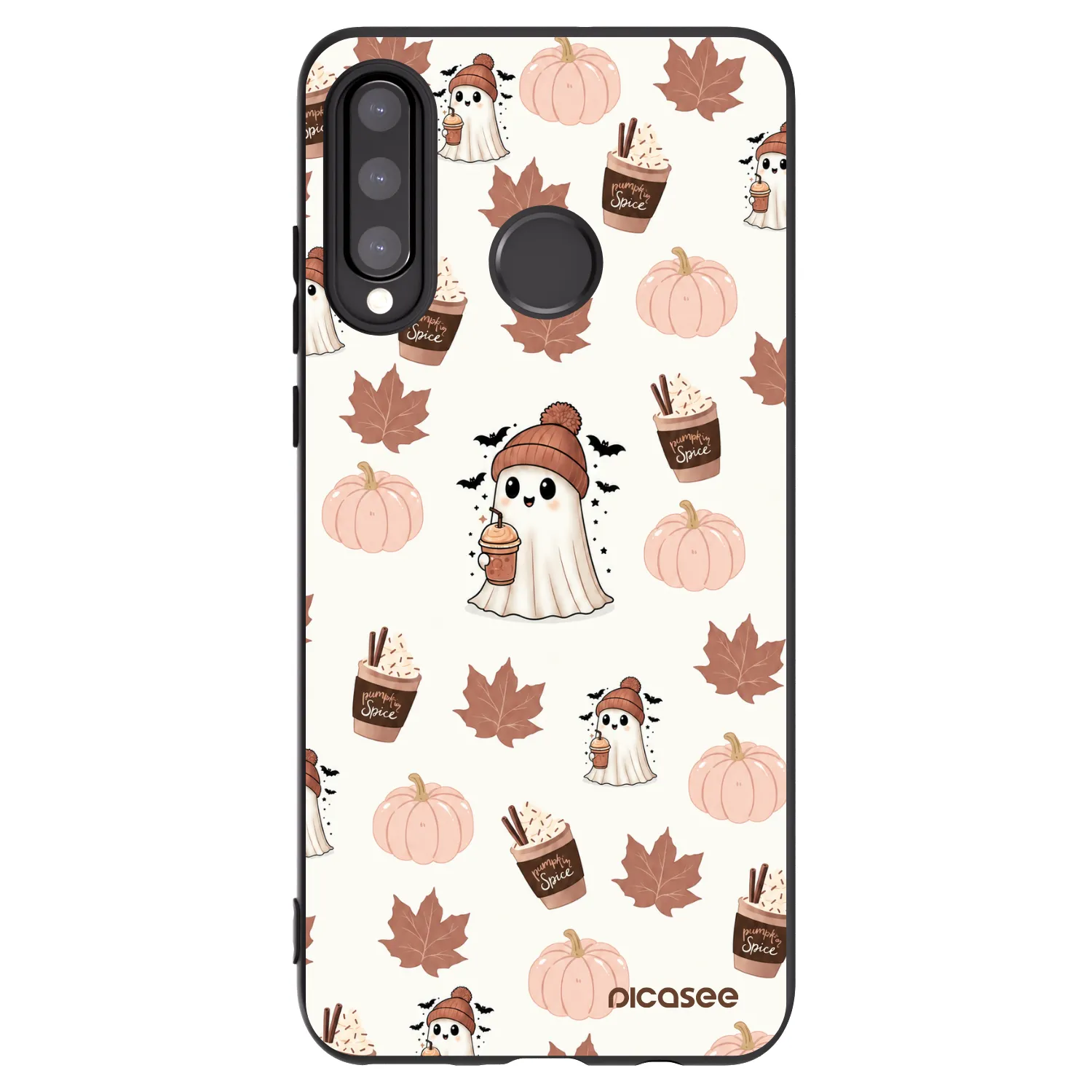 Picasee crna silikonska maskica za Huawei P30 Lite - Pumpkin spice