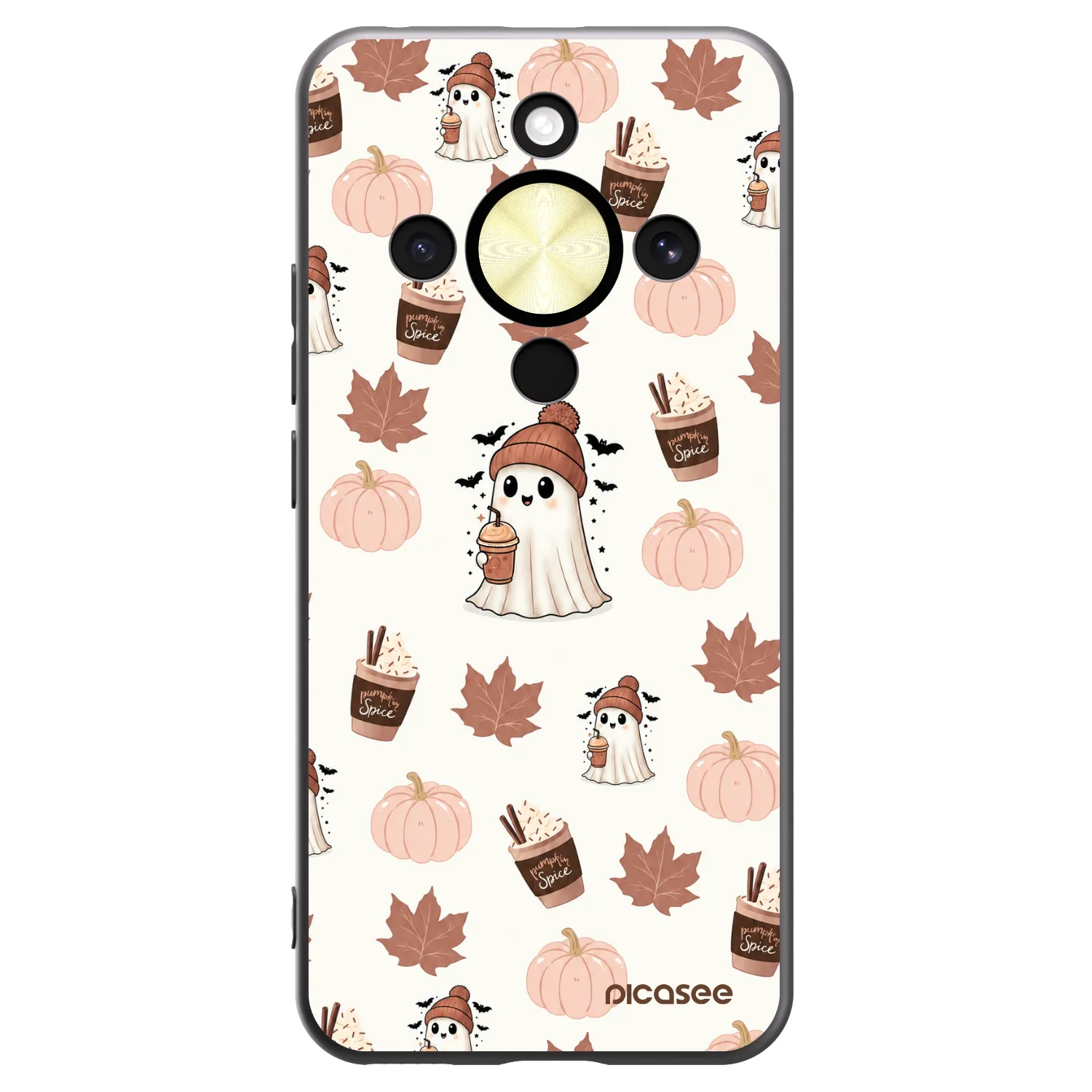 Picasee crna silikonska maskica za Honor Magic8 Lite 5G - Pumpkin spice