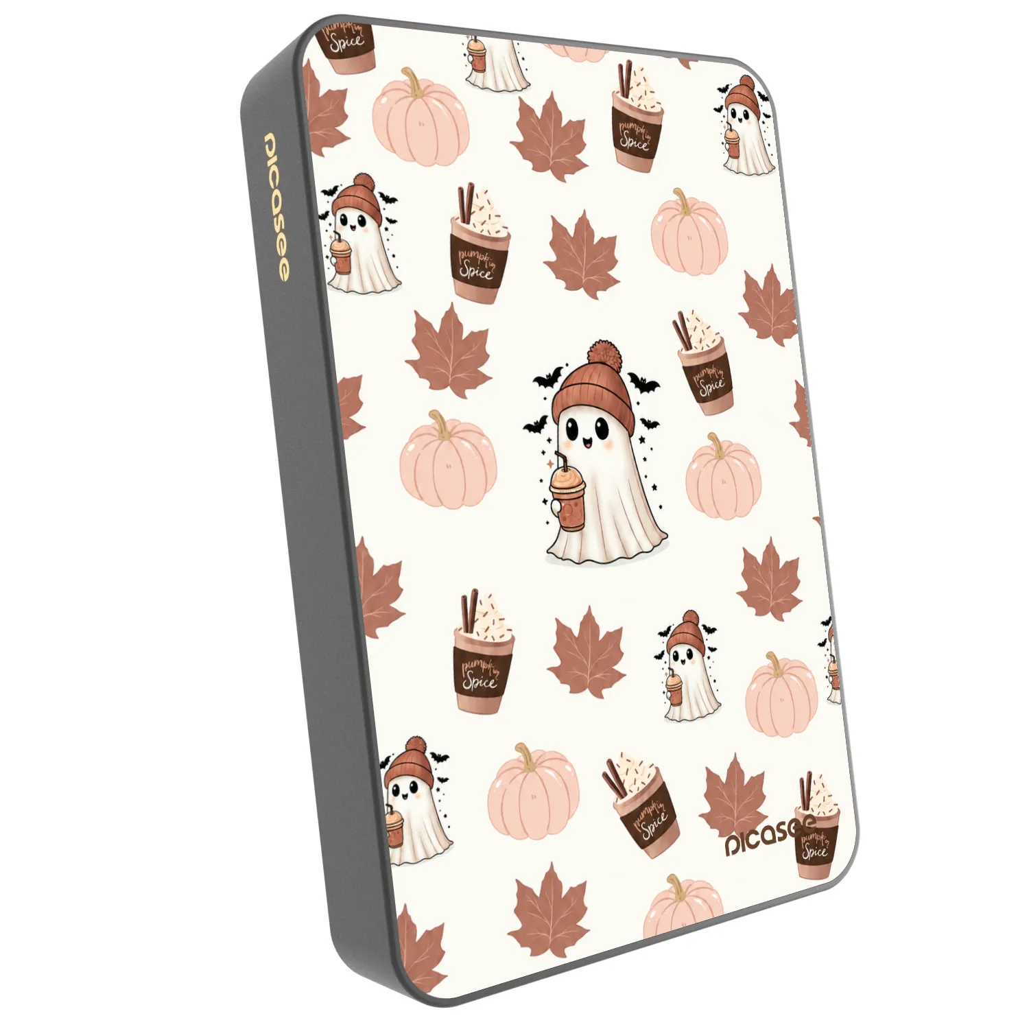Picasee Prijenosni punjač s MagSafe 10 000 mAh Sivo - Pumpkin spice