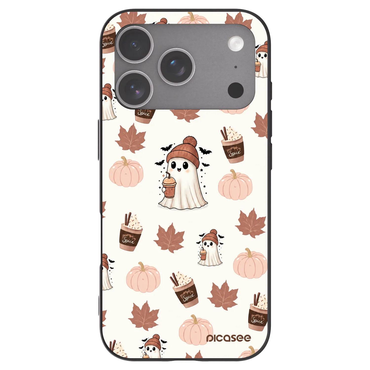 Picasee crna silikonska maskica za Apple iPhone 18 Pro - Pumpkin spice