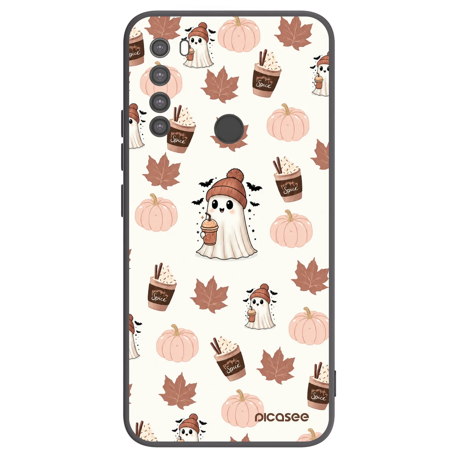 Picasee crna silikonska maskica za Xiaomi Redmi Note 8 - Pumpkin spice
