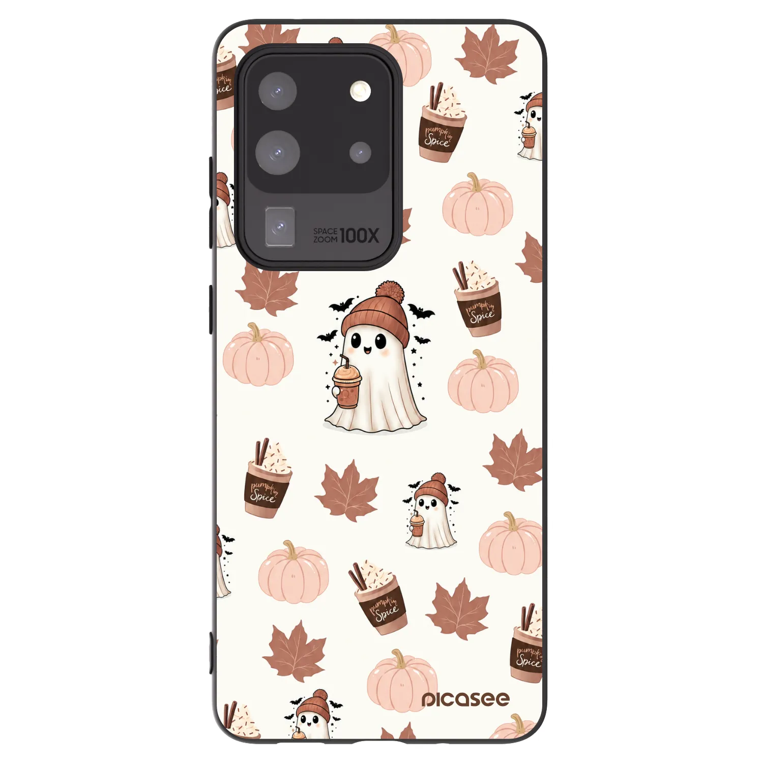 Picasee crna silikonska maskica za Samsung Galaxy S20 Ultra 5G G988F - Pumpkin spice