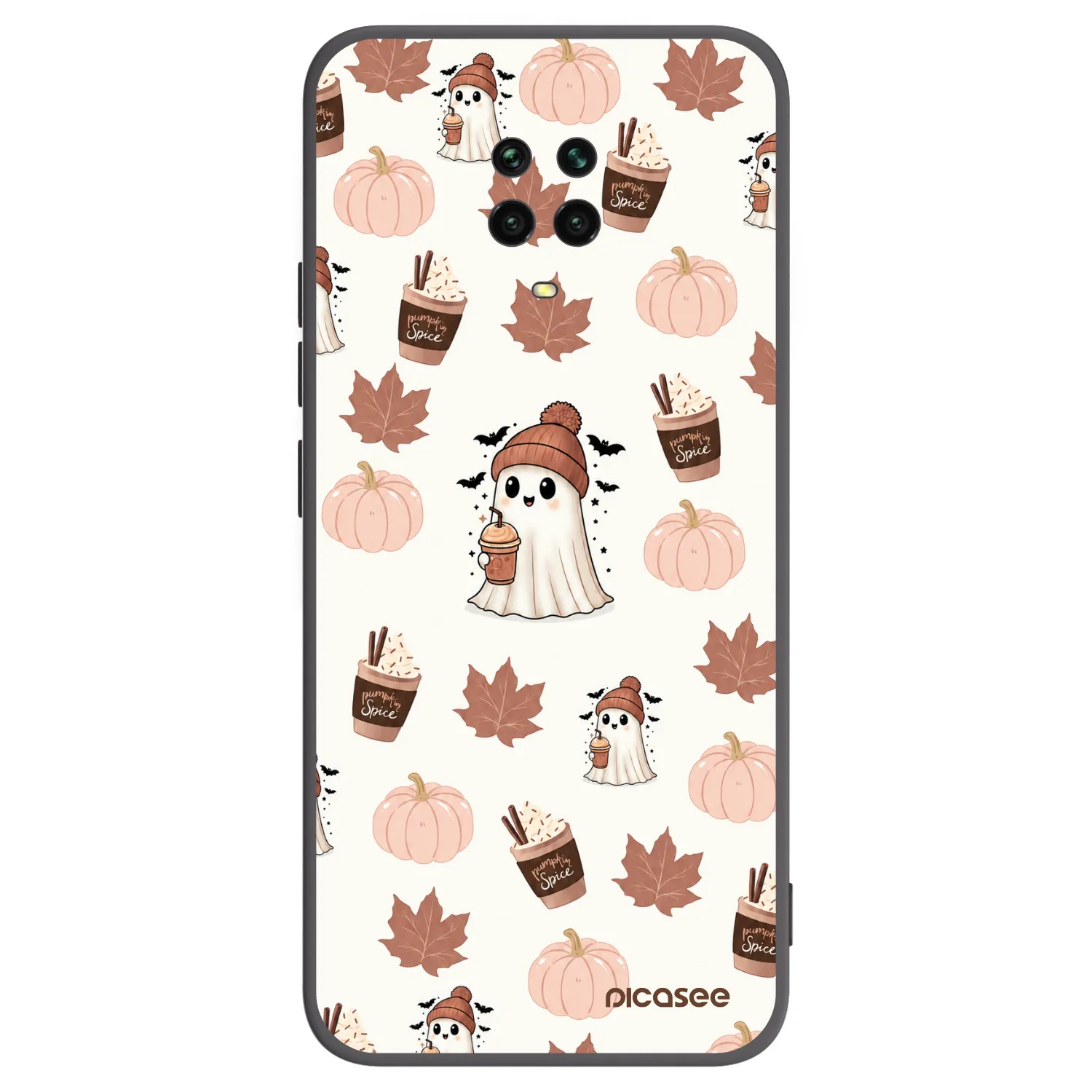 Picasee crna silikonska maskica za Xiaomi Redmi Note 9 Pro - Pumpkin spice