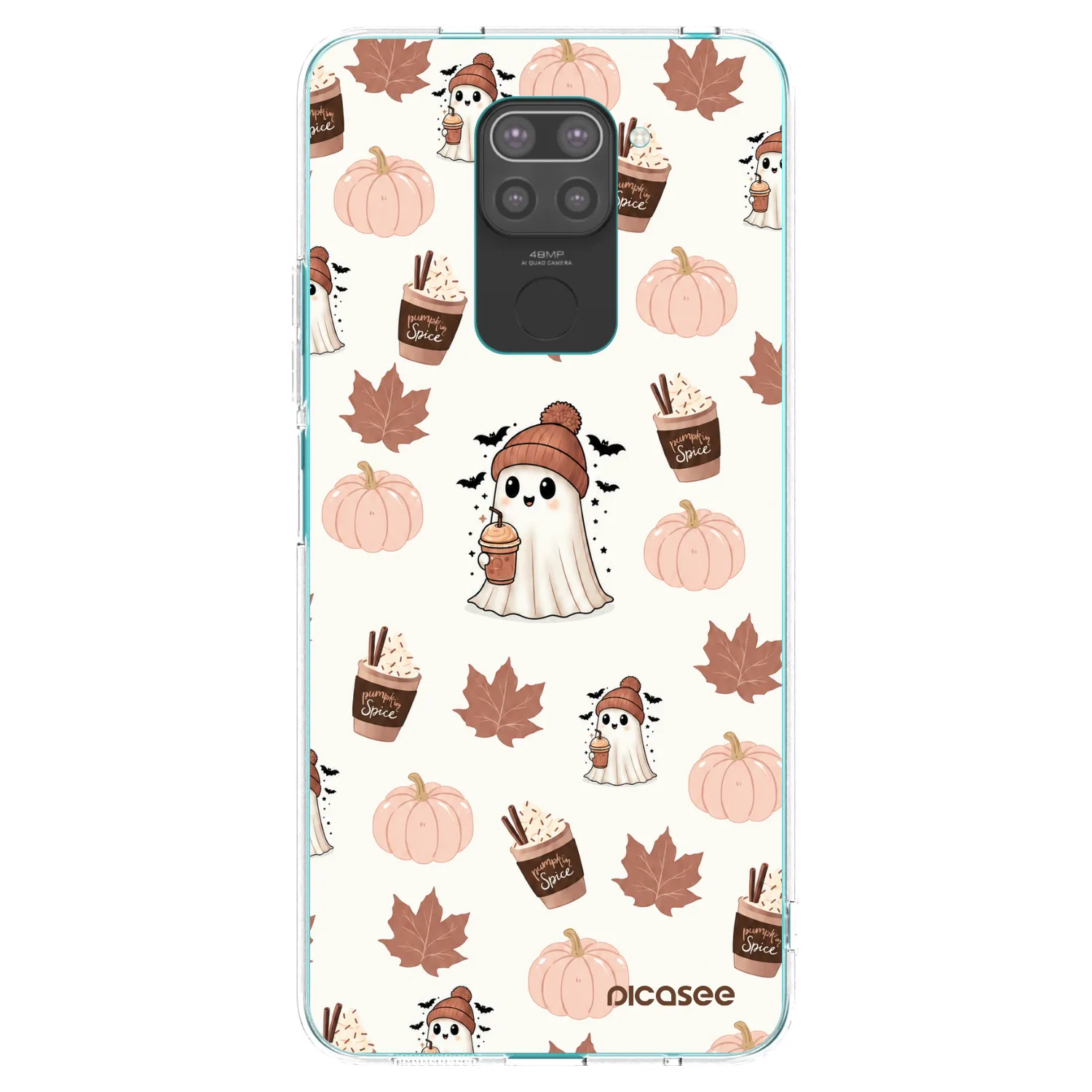 Picasee crna silikonska maskica za Xiaomi Redmi Note 9 - Pumpkin spice