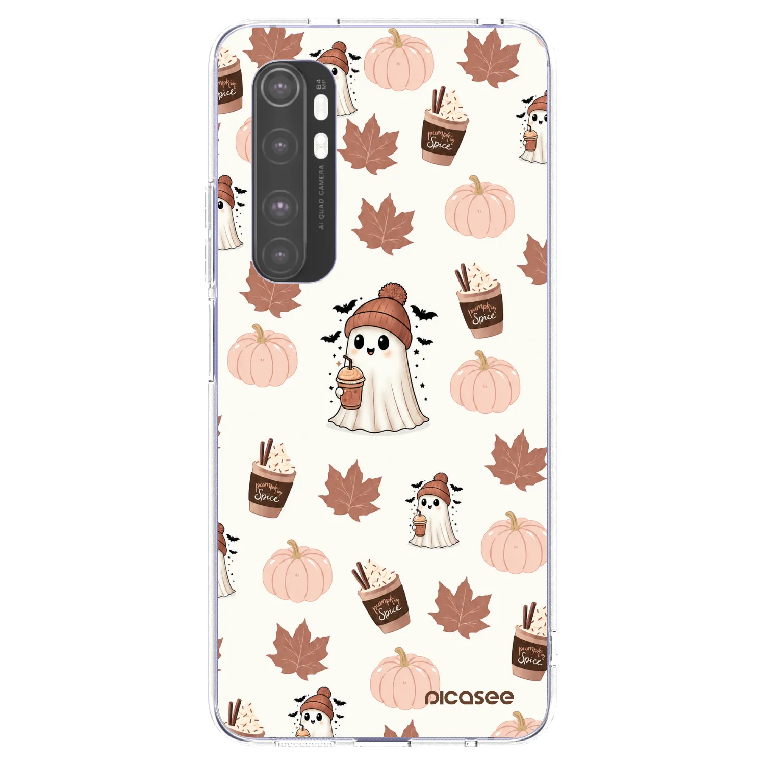 Picasee silikonska prozirna maskica za Xiaomi Mi Note 10 Lite - Pumpkin spice