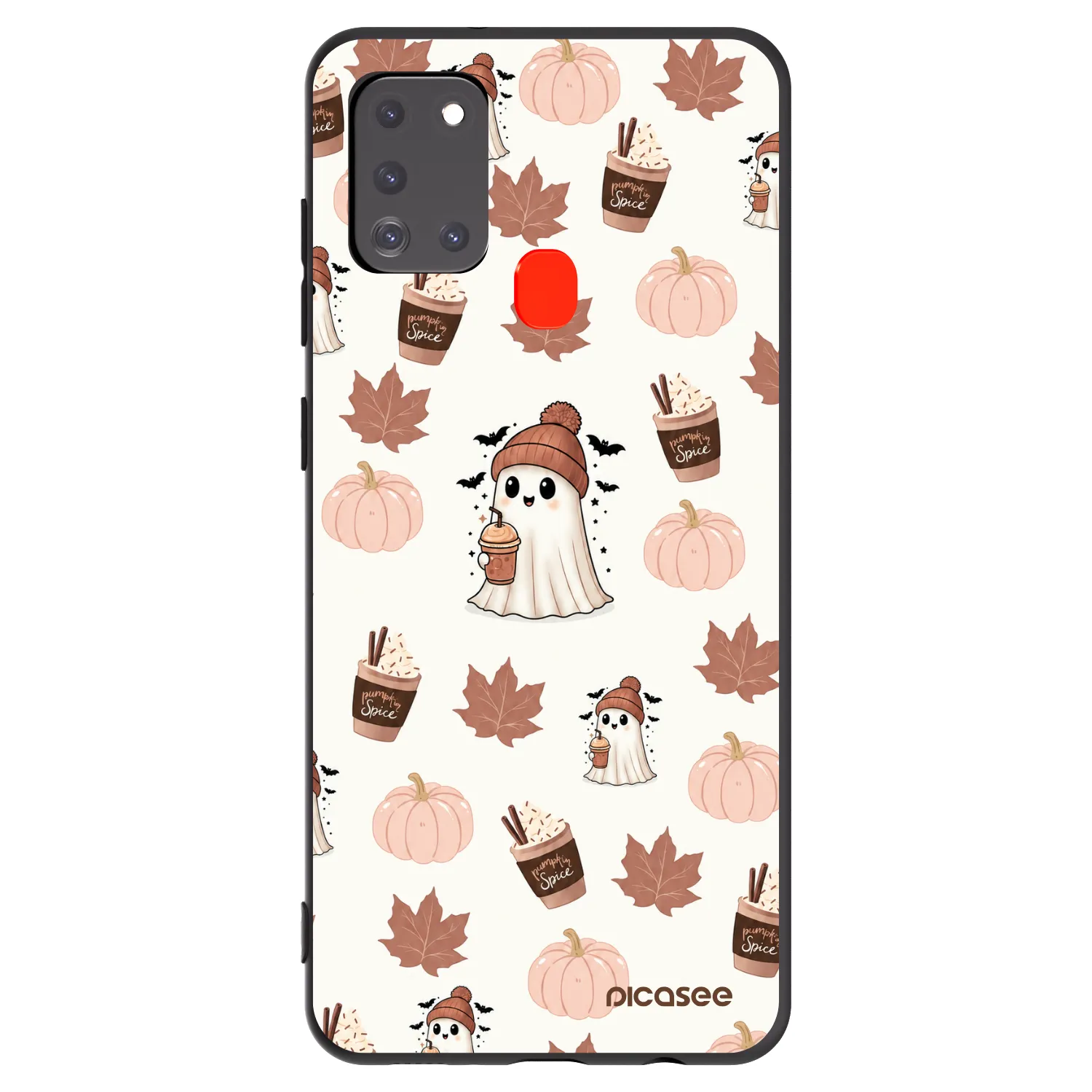 Picasee crna silikonska maskica za Samsung Galaxy A21s - Pumpkin spice