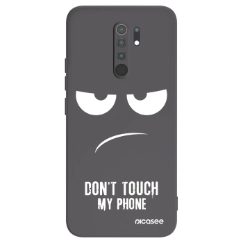 Picasee crna silikonska maskica za Xiaomi Redmi 9 - Don't Touch My Phone