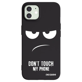 Picasee crna silikonska maskica za Apple iPhone 12 - Don't Touch My Phone