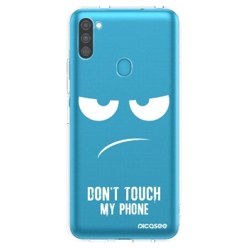 Picasee silikonska prozirna maskica za Samsung Galaxy M11 - Don't Touch My Phone