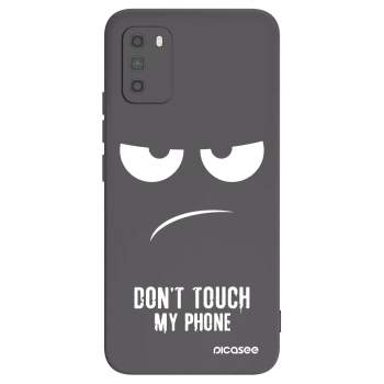 Picasee crna silikonska maskica za Xiaomi Poco M3 - Don't Touch My Phone