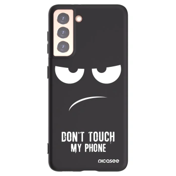 Picasee crna silikonska maskica za Samsung Galaxy S21 5G G991B - Don't Touch My Phone