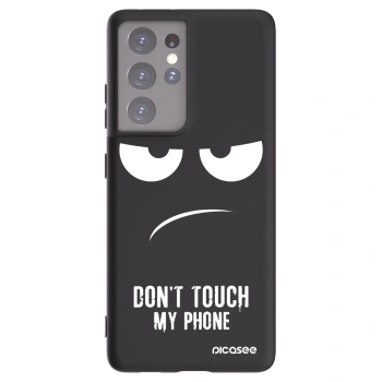 Picasee crna silikonska maskica za Samsung Galaxy S21 Ultra 5G G998B - Don't Touch My Phone