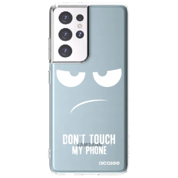 Picasee silikonska prozirna maskica za Samsung Galaxy S21 Ultra 5G G998B - Don't Touch My Phone