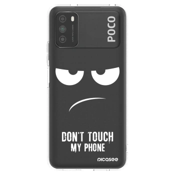 Picasee silikonska prozirna maskica za Xiaomi Poco M3 - Don't Touch My Phone