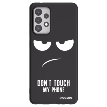Picasee crna silikonska maskica za Samsung Galaxy A52 5G A525F - Don't Touch My Phone