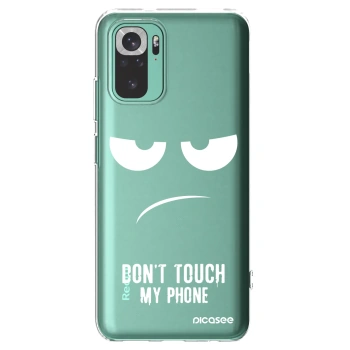 Picasee silikonska prozirna maskica za Xiaomi Redmi Note 10 Pro - Don't Touch My Phone