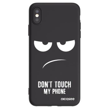Picasee crna silikonska maskica za Apple iPhone XS Max - Don't Touch My Phone