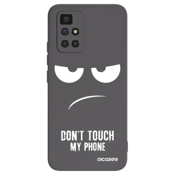 Picasee crna silikonska maskica za Xiaomi Redmi 10 - Don't Touch My Phone