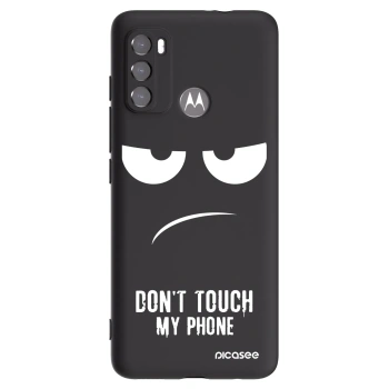 Picasee crna silikonska maskica za Motorola Moto G60 - Don't Touch My Phone