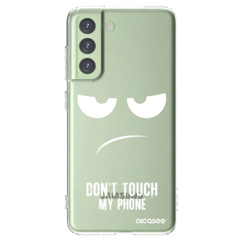 Picasee silikonska prozirna maskica za Samsung Galaxy S21 FE 5G - Don't Touch My Phone