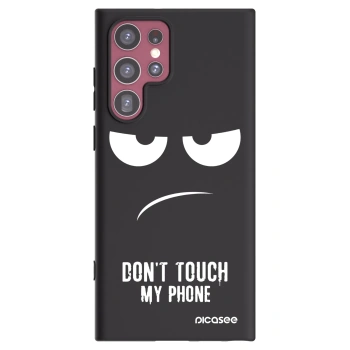 Picasee crna silikonska maskica za Samsung Galaxy S22 Ultra 5G - Don't Touch My Phone