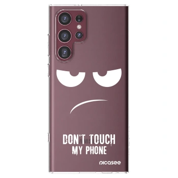 Picasee silikonska prozirna maskica za Samsung Galaxy S22 Ultra 5G - Don't Touch My Phone
