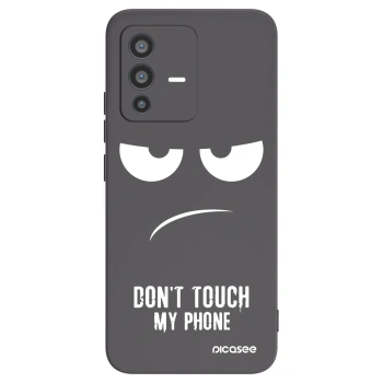 Picasee crna silikonska maskica za Vivo V23 5G - Don't Touch My Phone