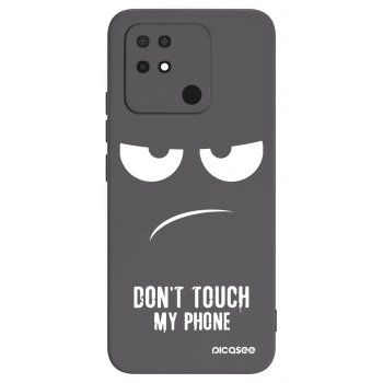 Picasee crna silikonska maskica za Xiaomi Redmi 10C - Don't Touch My Phone