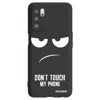 Picasee crna silikonska maskica za OPPO A16 - Don't Touch My Phone