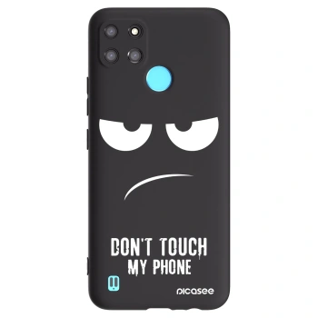 Picasee crna silikonska maskica za Realme C21Y - Don't Touch My Phone
