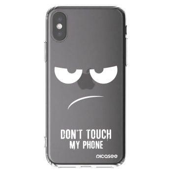 Picasee silikonska prozirna maskica za Apple iPhone X/XS - Don't Touch My Phone