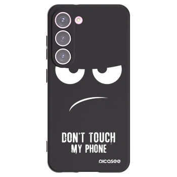 Picasee crna silikonska maskica za Samsung Galaxy S23 5G - Don't Touch My Phone
