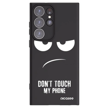 Picasee crna silikonska maskica za Samsung Galaxy S23 Ultra 5G - Don't Touch My Phone