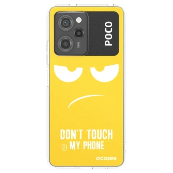 Picasee crna silikonska maskica za Xiaomi Poco X5 Pro - Don't Touch My Phone