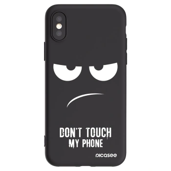 Picasee crna silikonska maskica za Apple iPhone X/XS - Don't Touch My Phone