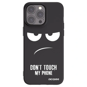 Picasee crna silikonska maskica za Apple iPhone 15 Pro Max - Don't Touch My Phone