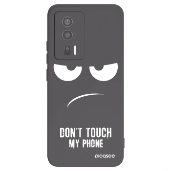 Picasee crna silikonska maskica za Xiaomi Poco F5 Pro 5G - Don't Touch My Phone