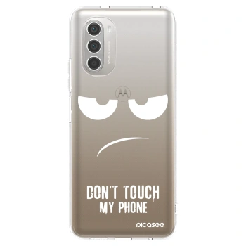 Picasee silikonska prozirna maskica za Motorola Moto G51 - Don't Touch My Phone
