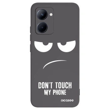 Picasee crna silikonska maskica za Realme C33 (2023) - Don't Touch My Phone