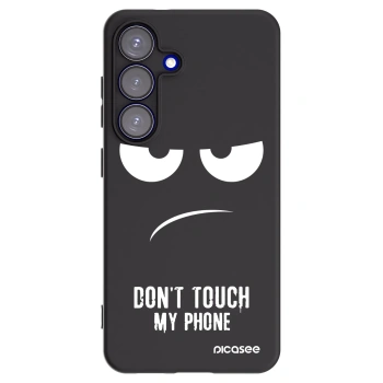 Picasee crna silikonska maskica za Samsung Galaxy S25 5G - Don't Touch My Phone