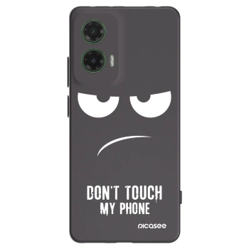 Picasee crna silikonska maskica za Motorola Moto G35 5G - Don't Touch My Phone